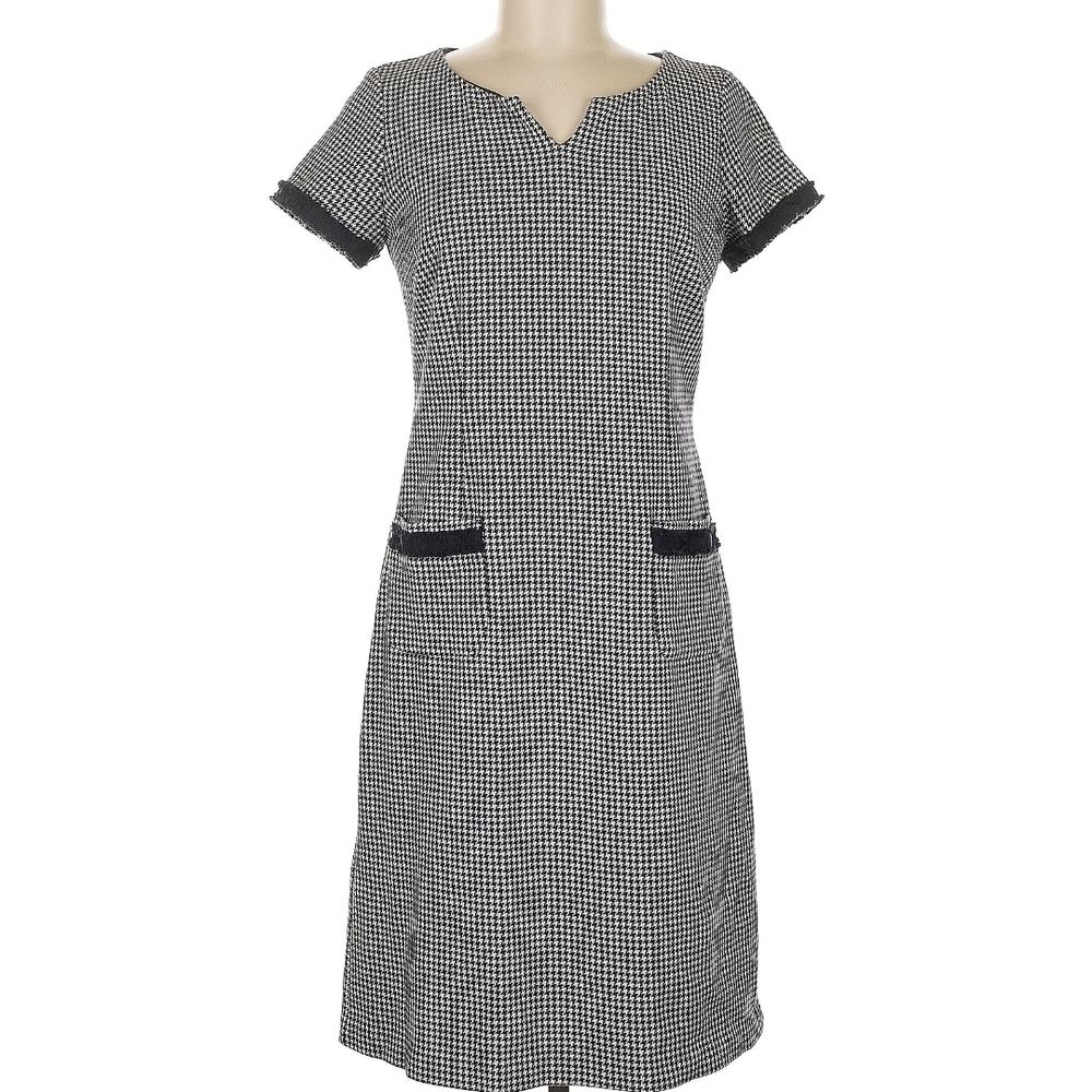 Talbots Black and White Checkered Midi Dress
